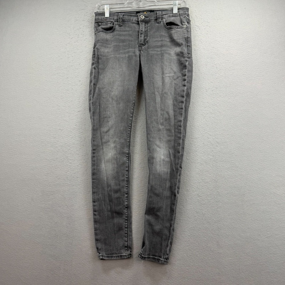 Lucky Brand Ava Skinny Jeans Women 29 Gray‎ Stretch Denim Faded Slim Pants